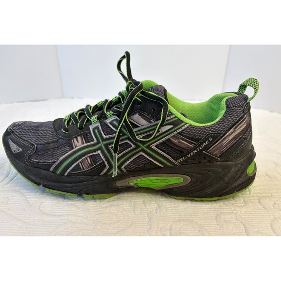 ASICS Gel Venture 5 Women's Trail Running‎ Shoes Black Neon Green Size 8 - Picture 2 of 11